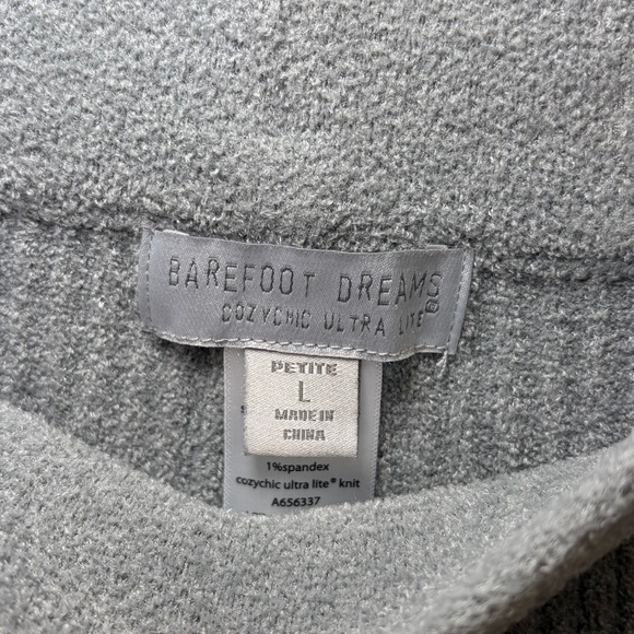 Barefoot Dreams CozyChic Ultra Lite Gray Heather Blocked Ankle Wide-Leg Pants L - Picture 5 of 8